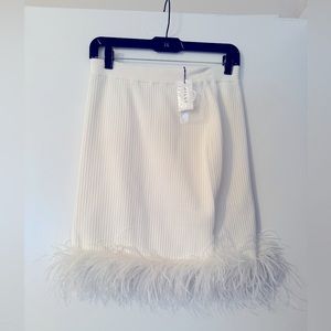 Milly Boa Feather Skirt